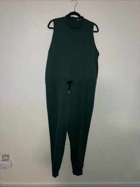 Fashion Nova Sleeveless Forest Green Jumpsuit with Drawstring